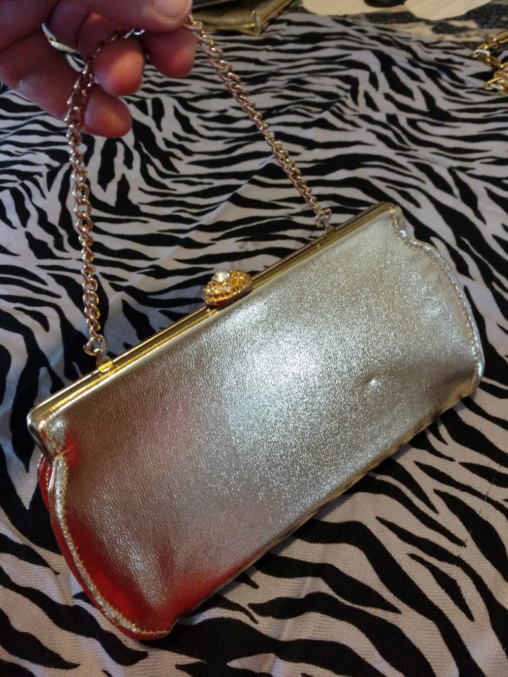 Vintage Gold Lame Evening Clutch